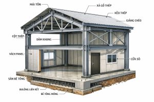 Kết cấu của nhà thép lắp ghép