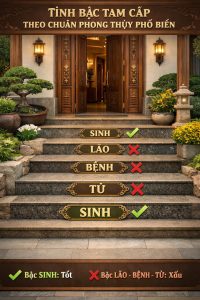 Tính bậc tam cấp theo chuẩn phong thủy