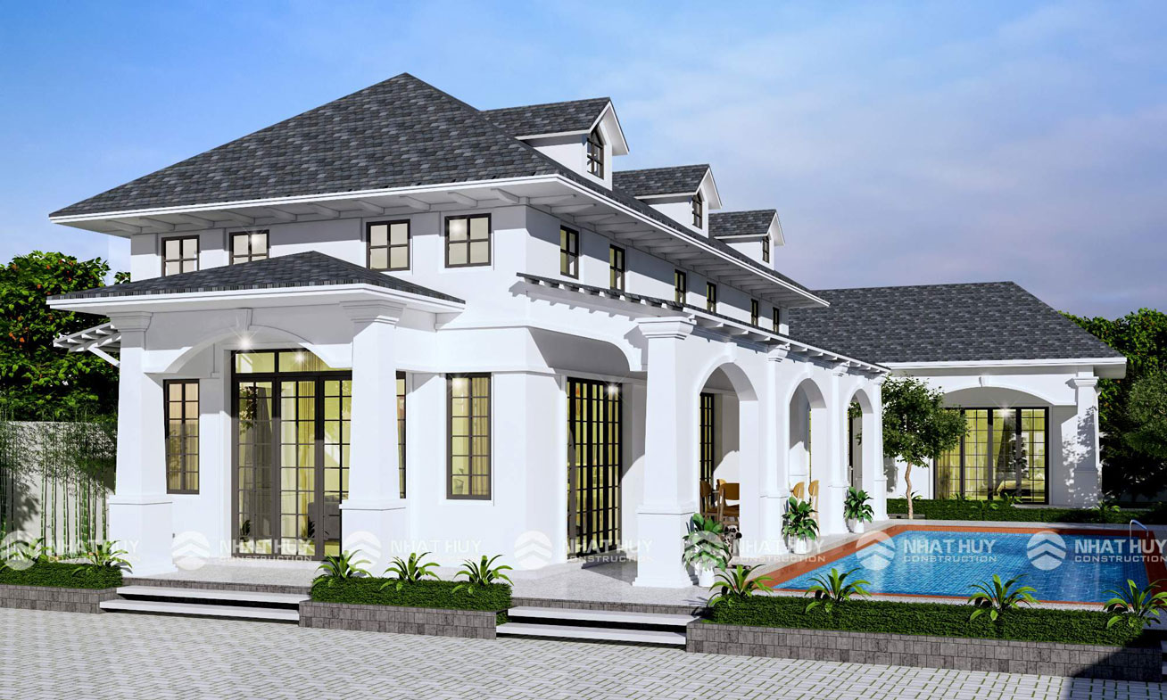 Làm nhà khung thép tại bình dương nha ket cau thep mai thai biet thu co kim anh ver1 1308