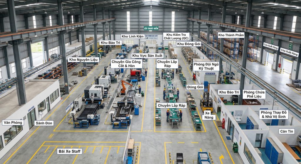 Layout nhà xưởng